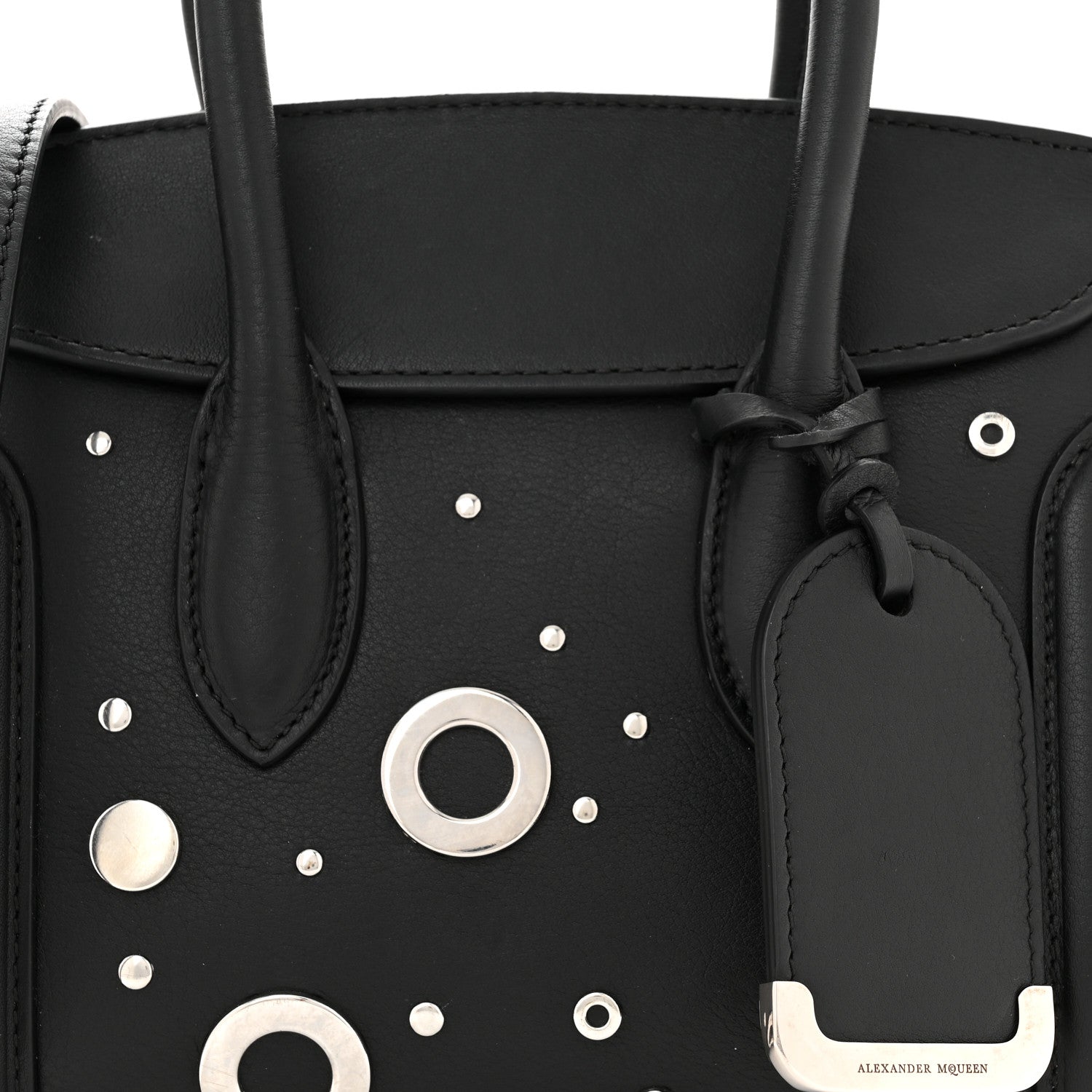 Alexander McQueen Calfskin Studded Mini Heroine 21 Black 7 of 9