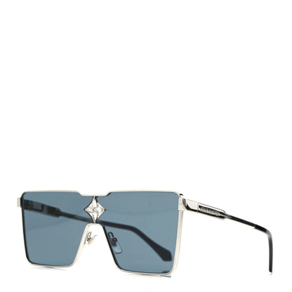 Louis Vuitton Metal Swarovski Crystal Cyclone Sunglasses Z1815U Silver 1 of 7