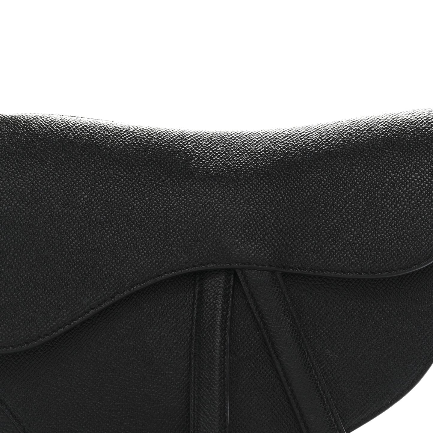 Grained Calfskin Saddle Bag Black