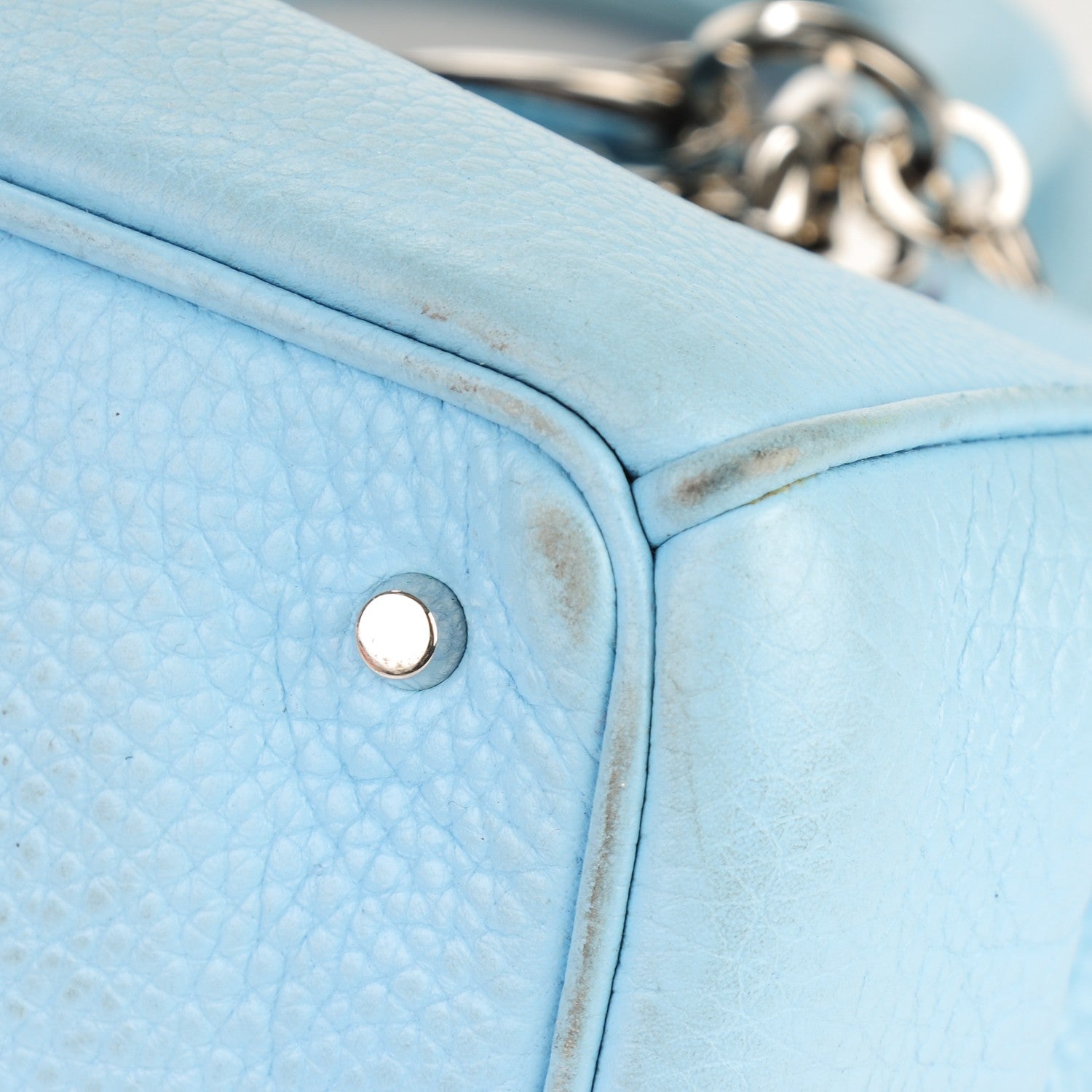 Christian Dior Bullcalf Small Diorissimo Tote Light Blue 13 of 16