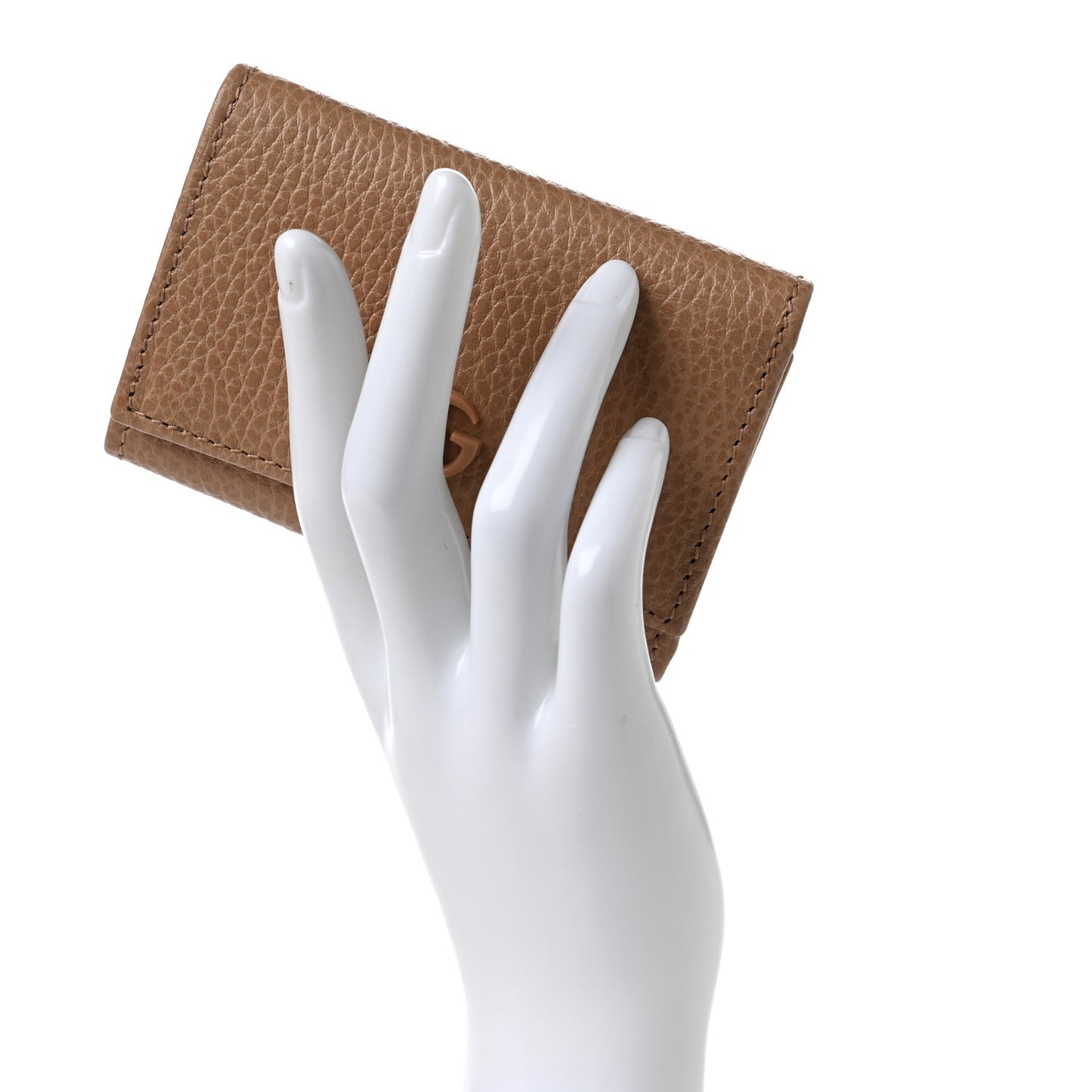 Dollar Calfskin Enamel Monochrome Medium GG Marmont Wallet Camelia