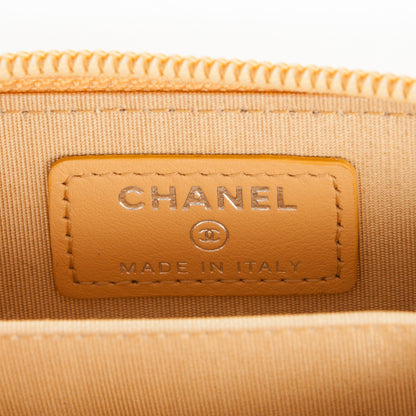 Chanel Calfskin Chevron Zip Around Boy Coin Purse Wallet Yellow 6 of 7