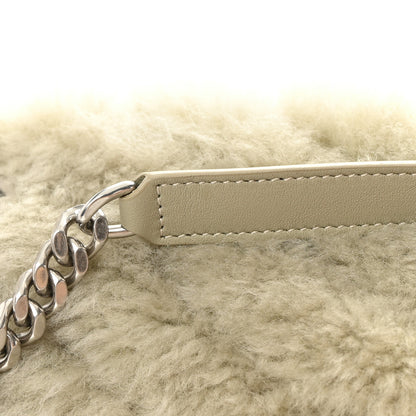 Saint Laurent Calfskin Shearling Monogram Medium Niki Chain Satchel Grey 11 of 12