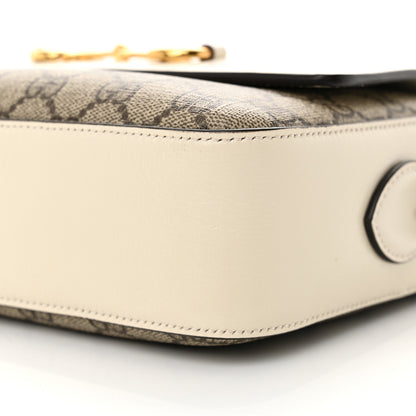 Gucci GG Supreme Monogram Small Horsebit 1955 Shoulder Bag Beige Mystic White 10 of 10