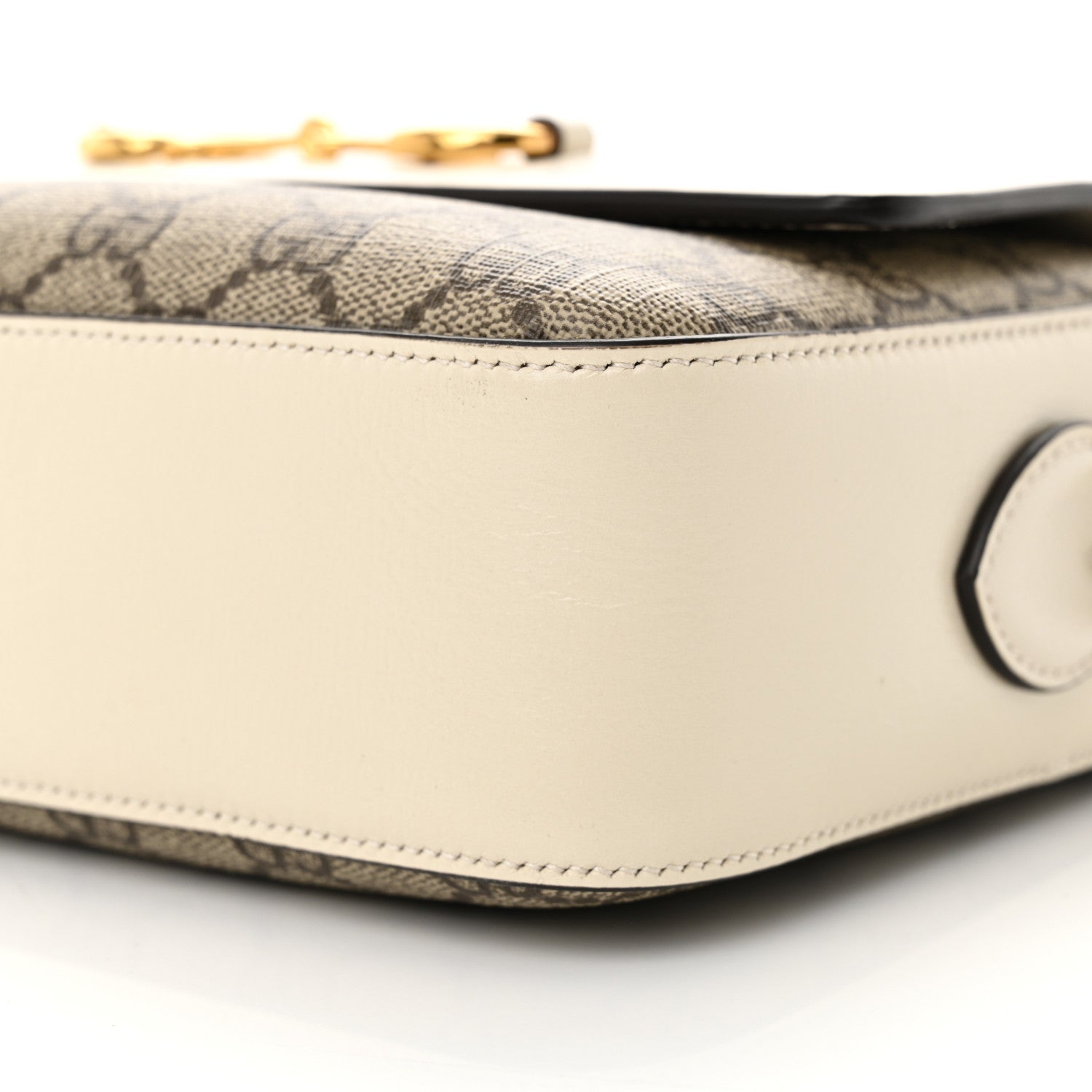 Gucci GG Supreme Monogram Small Horsebit 1955 Shoulder Bag Beige Mystic White 10 of 10