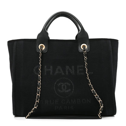 Chanel Mixed Fibers Small Deauville Tote Black 1 of 9