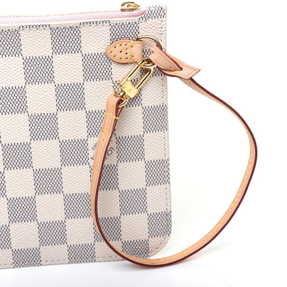 Louis Vuitton Damier Azur Neverfull MM GM Pochette Rose Ballerine 14 of 14