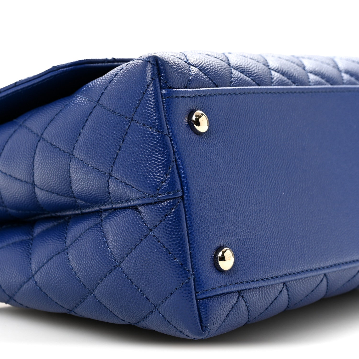 Chanel Caviar Quilted Small Coco Handle Flap Blue 9 of 12