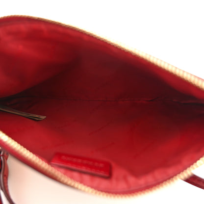 Burberry Haymarket Check Small Peyton Crossbody Clutch Bag Military Red 5 of 12