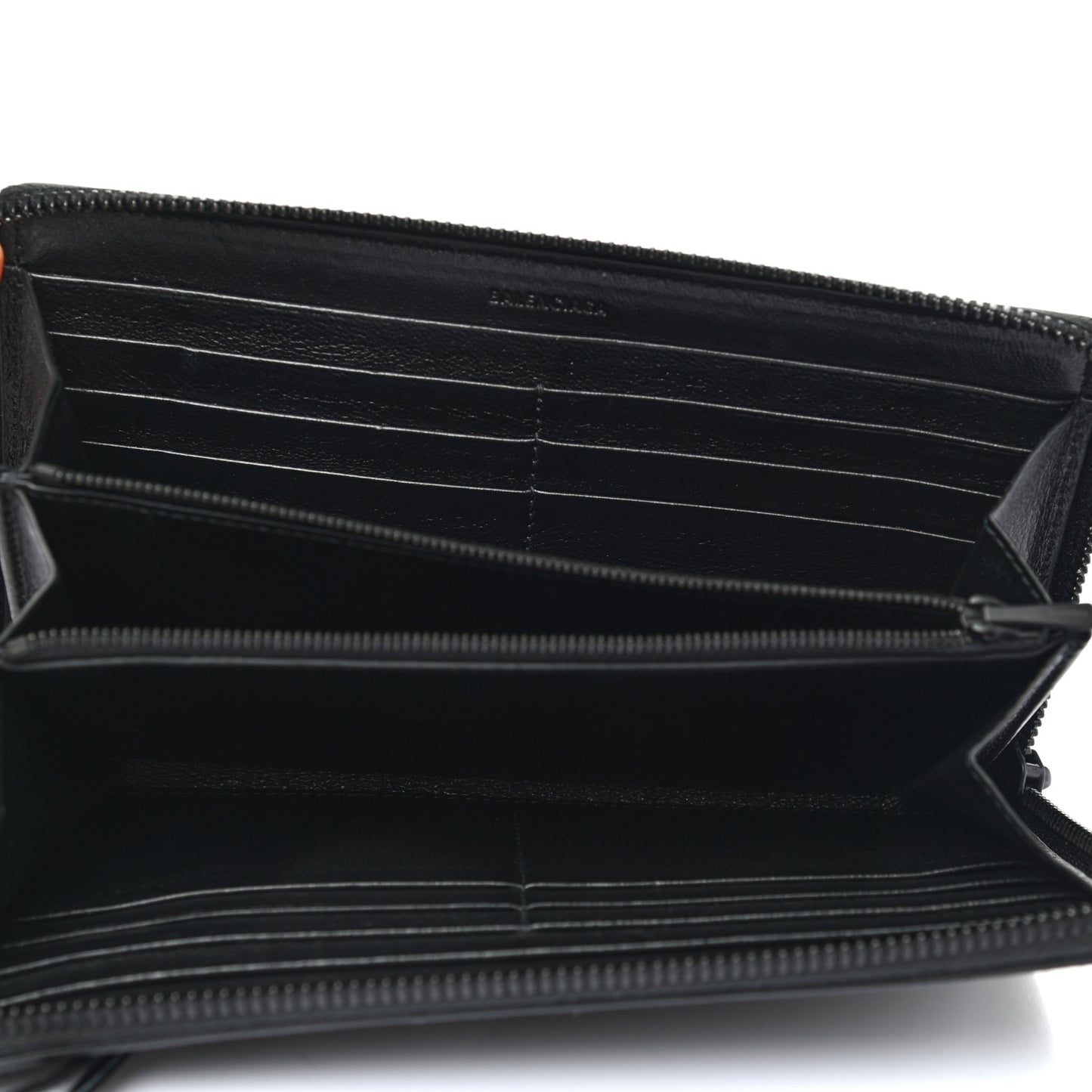 Grained Calfskin Neo Classic Continental Zip Around Wallet Black
