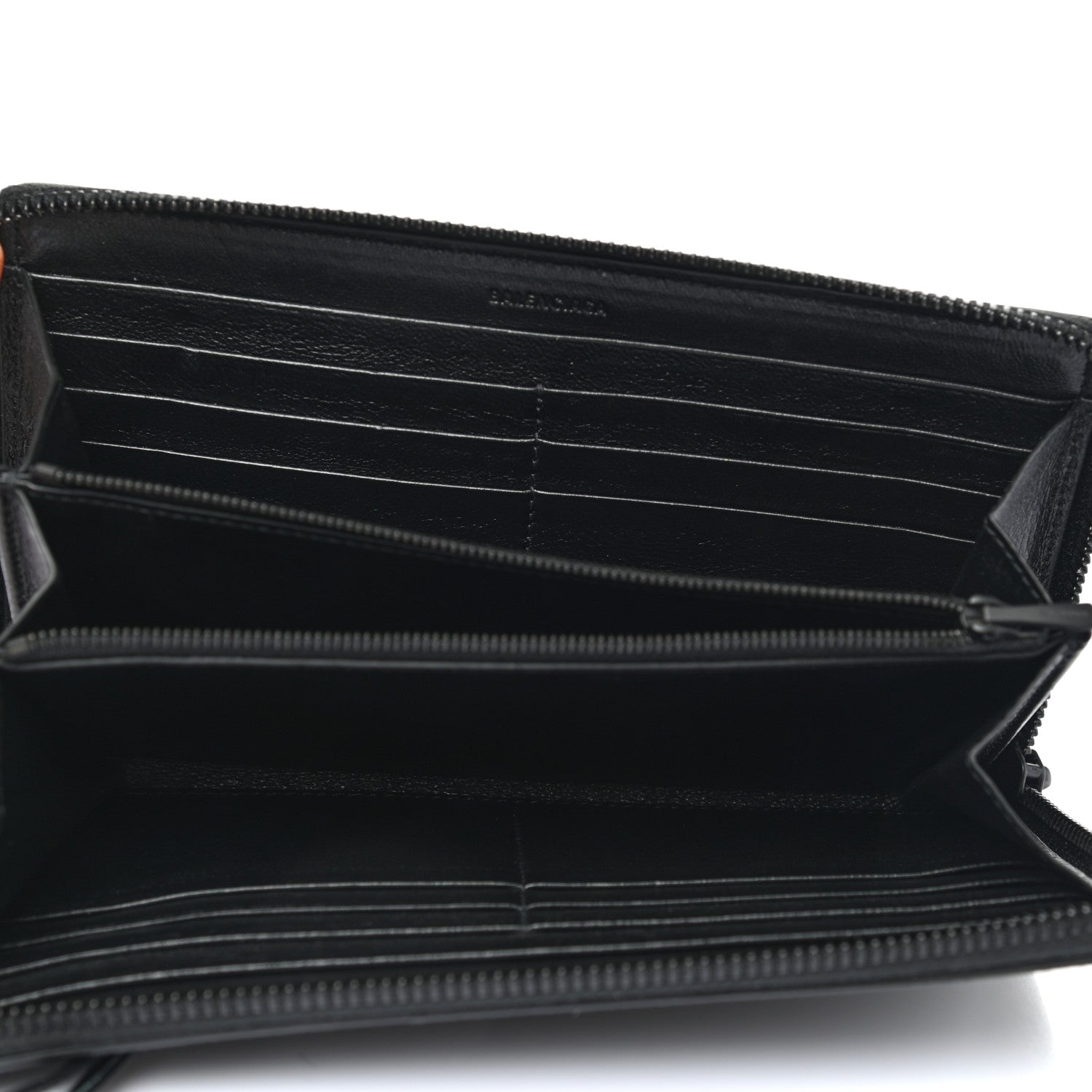 Balenciaga Grained Calfskin Neo Classic Continental Zip Around Wallet Black 5 of 8
