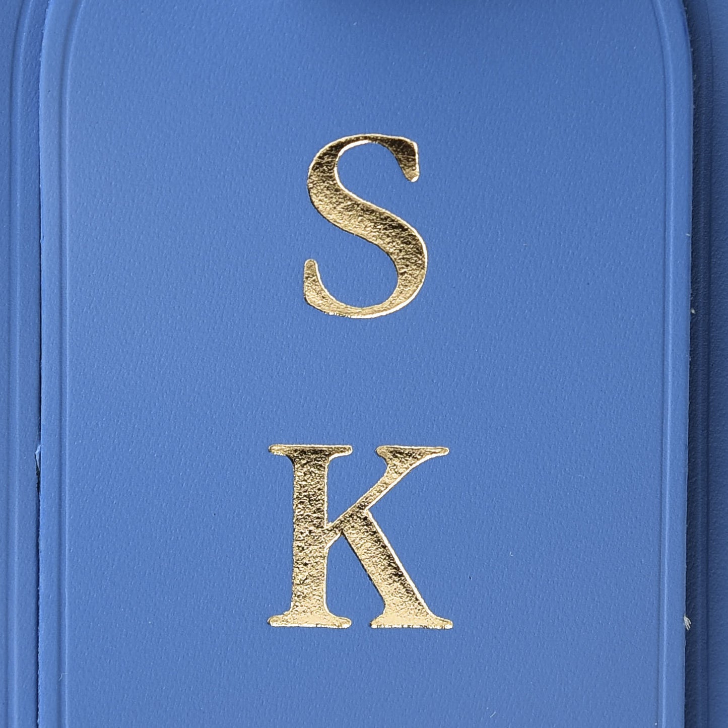 Calfskin Luggage Tag Blue