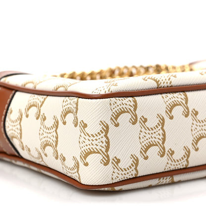 Celine Calfskin Triomphe Canvas Small Patapans White 8 of 8