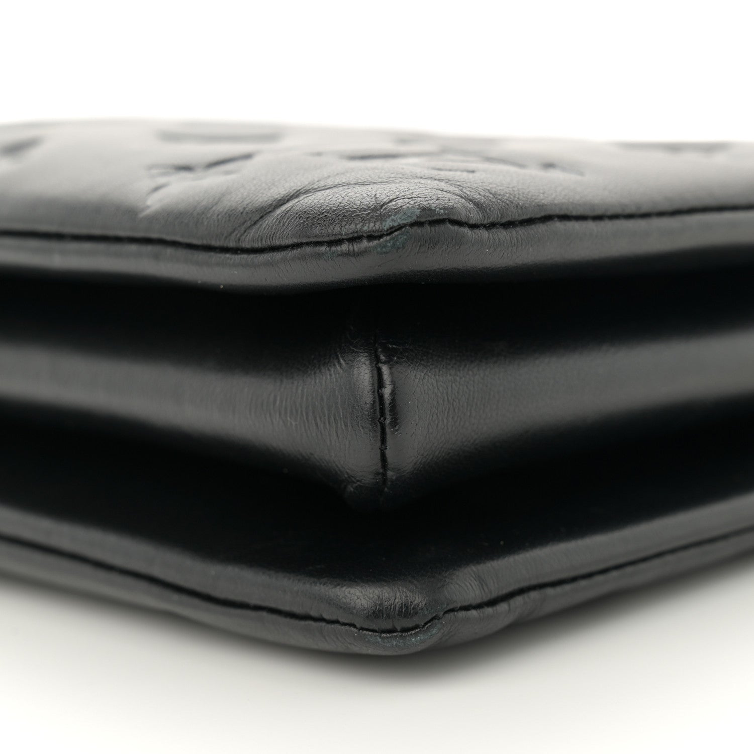 Louis Vuitton Lambskin Embossed Monogram Coussin BB Black 10 of 11