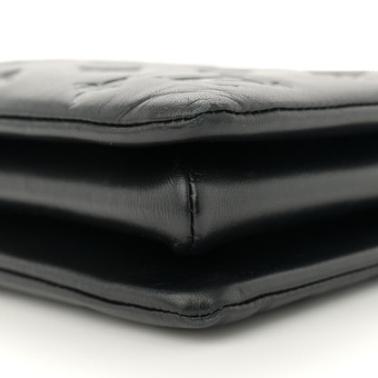 Louis Vuitton Lambskin Embossed Monogram Coussin BB Black 10 of 11