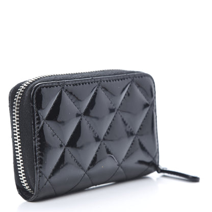 Chanel Patent Calfskin Quilted Zip Coin Purse Black 3 of 5