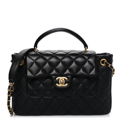 Chanel Caviar Calfskin Quilted Small Top Handle Flap Black 1 of 10
