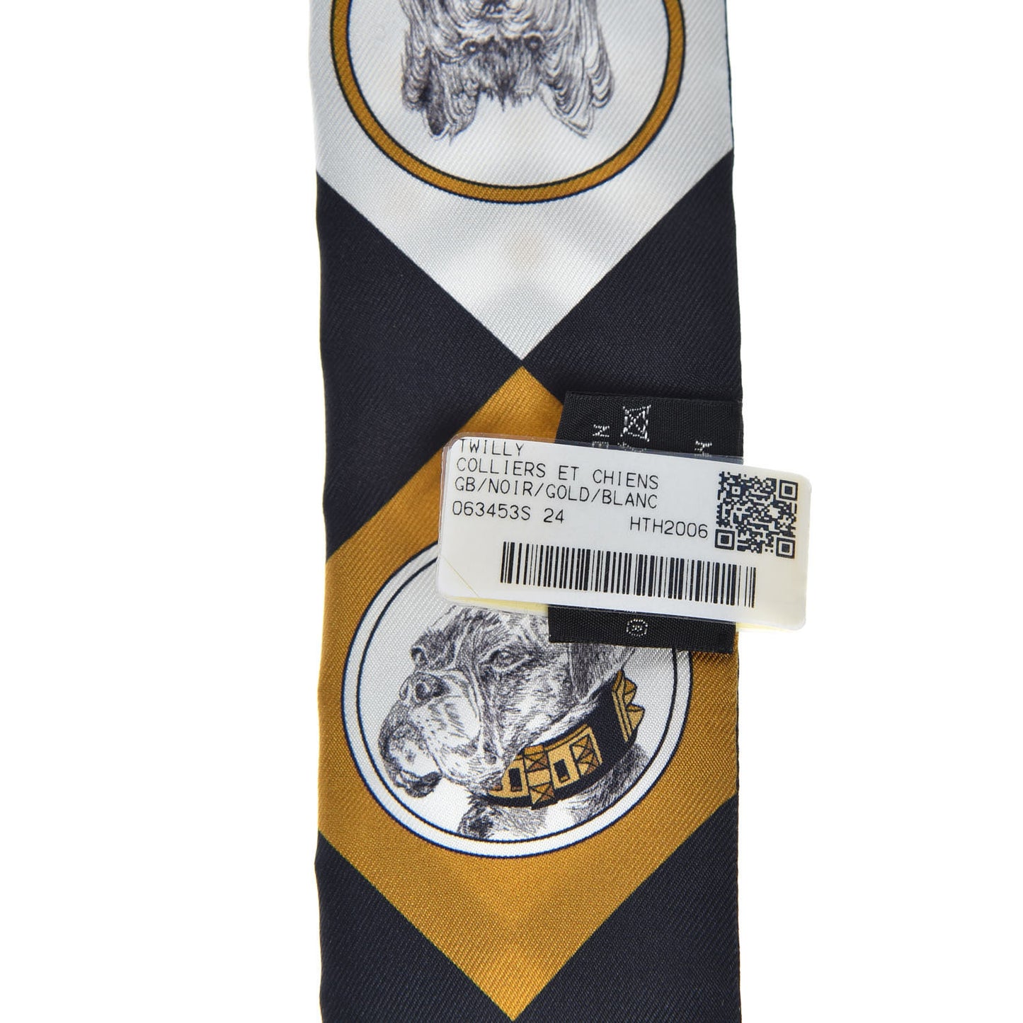 Silk Colliers Et Chiens Twilly Black Gold White