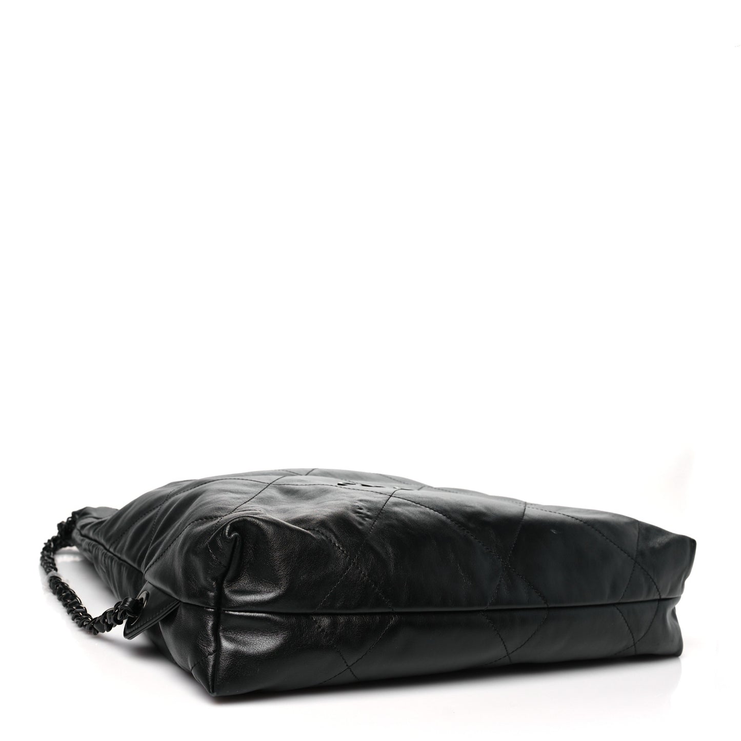 Shiny Calfskin Quilted Chanel 22 Backpack So Black