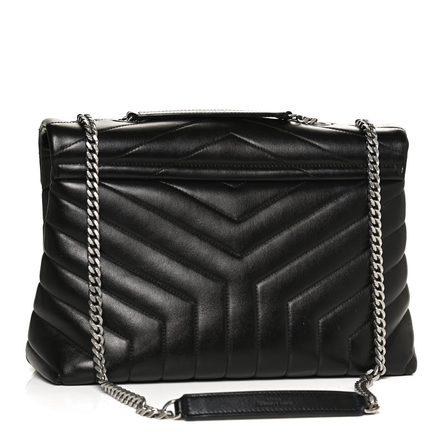 Saint Laurent Calfskin Y Quilted Monogram Medium Loulou Chain Satchel Black 3 of 13