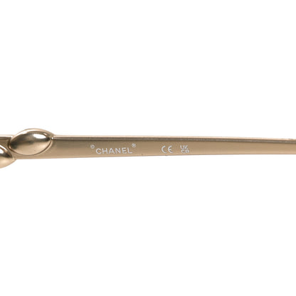 Chanel Metal Crystal Sparkling Wheat Round Sunglasses 71582 Gold 5 of 7