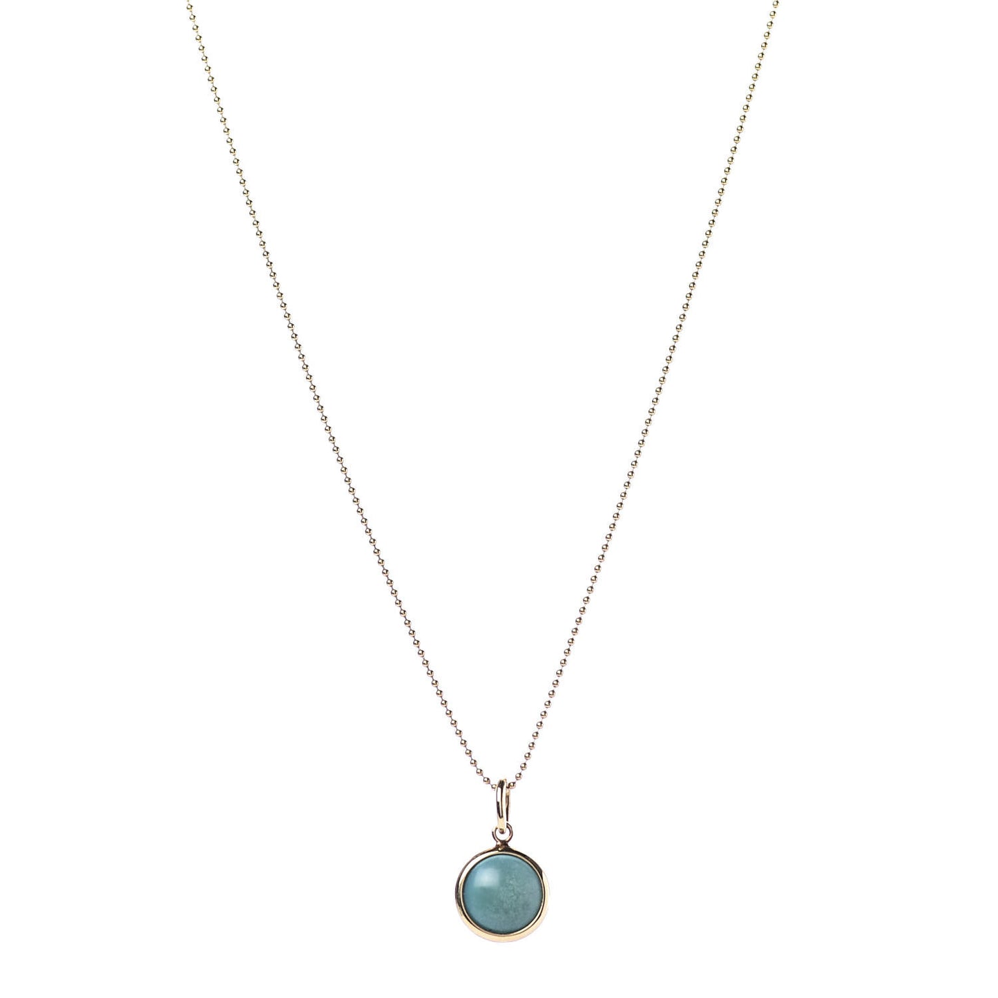 18K Yellow Gold Turquoise Paloma Picasso Dot Charm Pendant Necklace