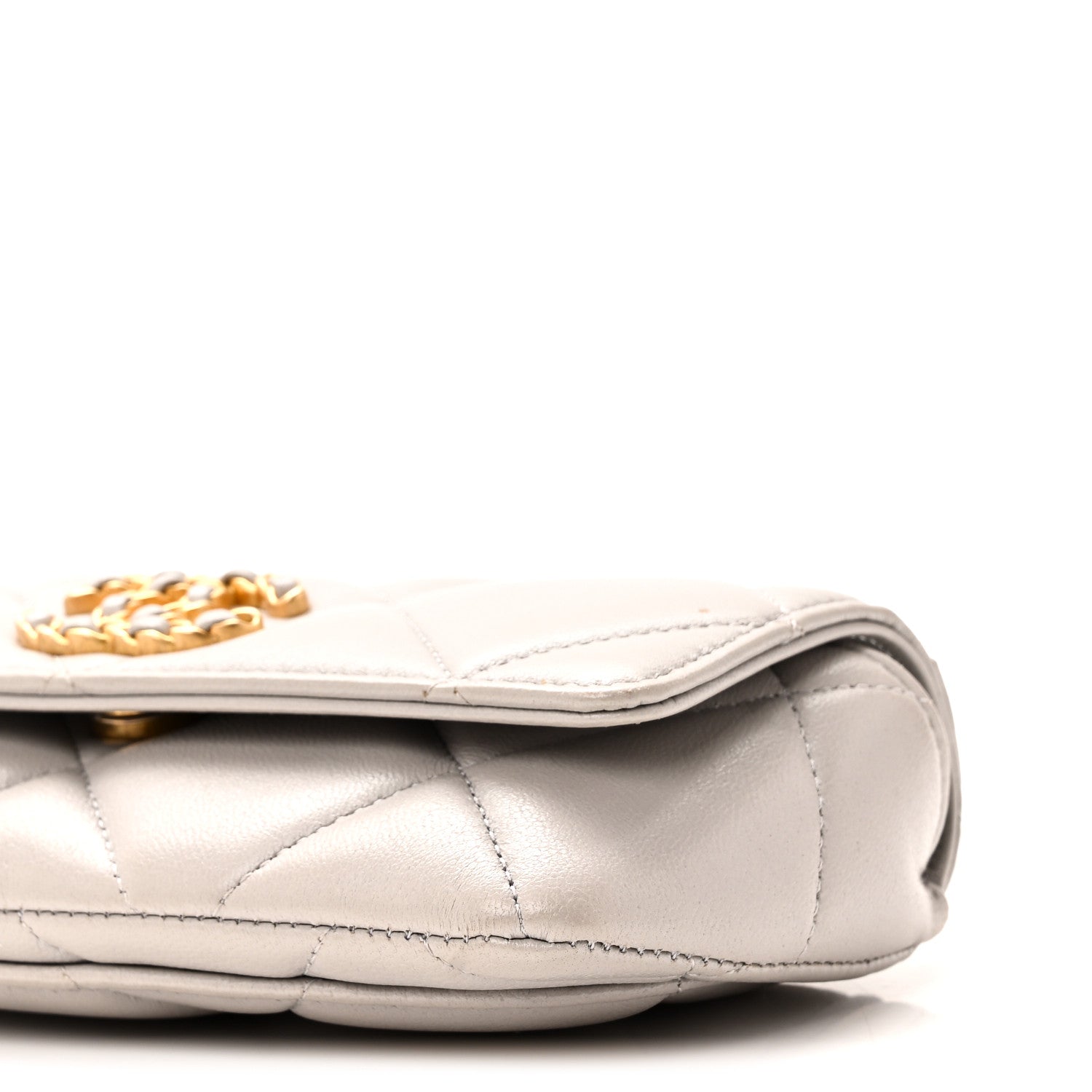 Chanel Goatskin Quilted Chanel 19 Glasses Case With Chain Grey 11 of 11
