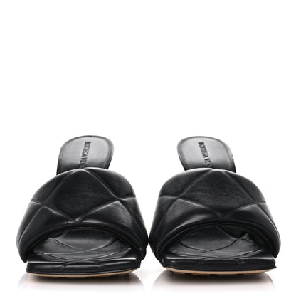Bottega Veneta Nappa Quilted Rubber Lido Mule Sandals 37.5 Black 2 of 7