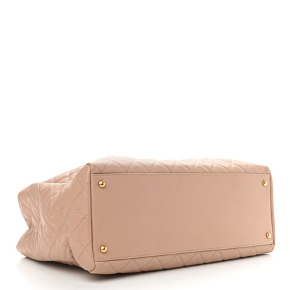 Chanel Caviar Quilted Large Coco Handle Shopping Tote Beige 4 of 12