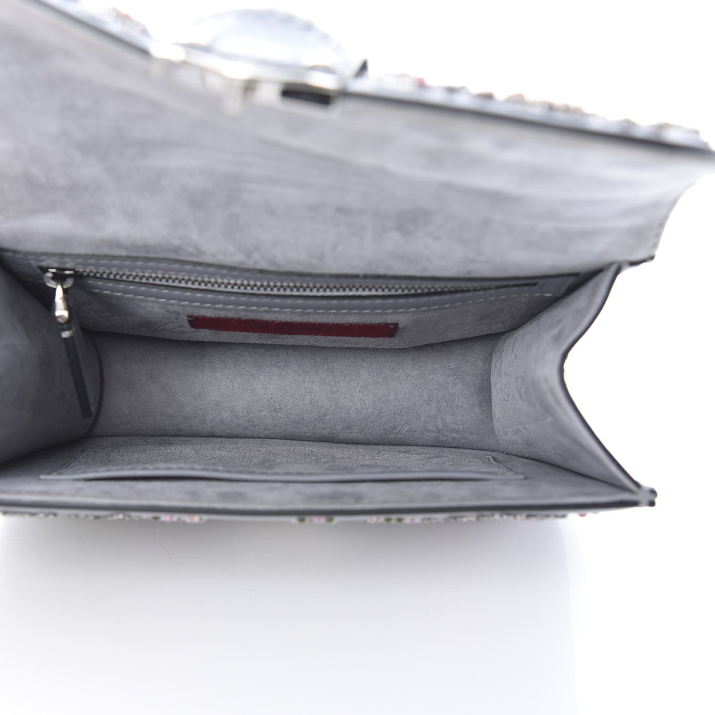 Vitello Crystal Embellished Glam Lock Rockstud Flap Periwinkle