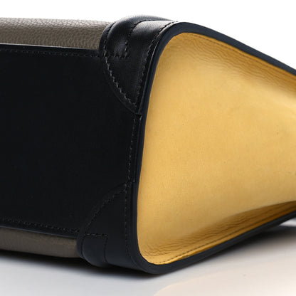 Celine Drummed Calfskin Suede Nano Tri-Color Luggage Amber 7 of 9