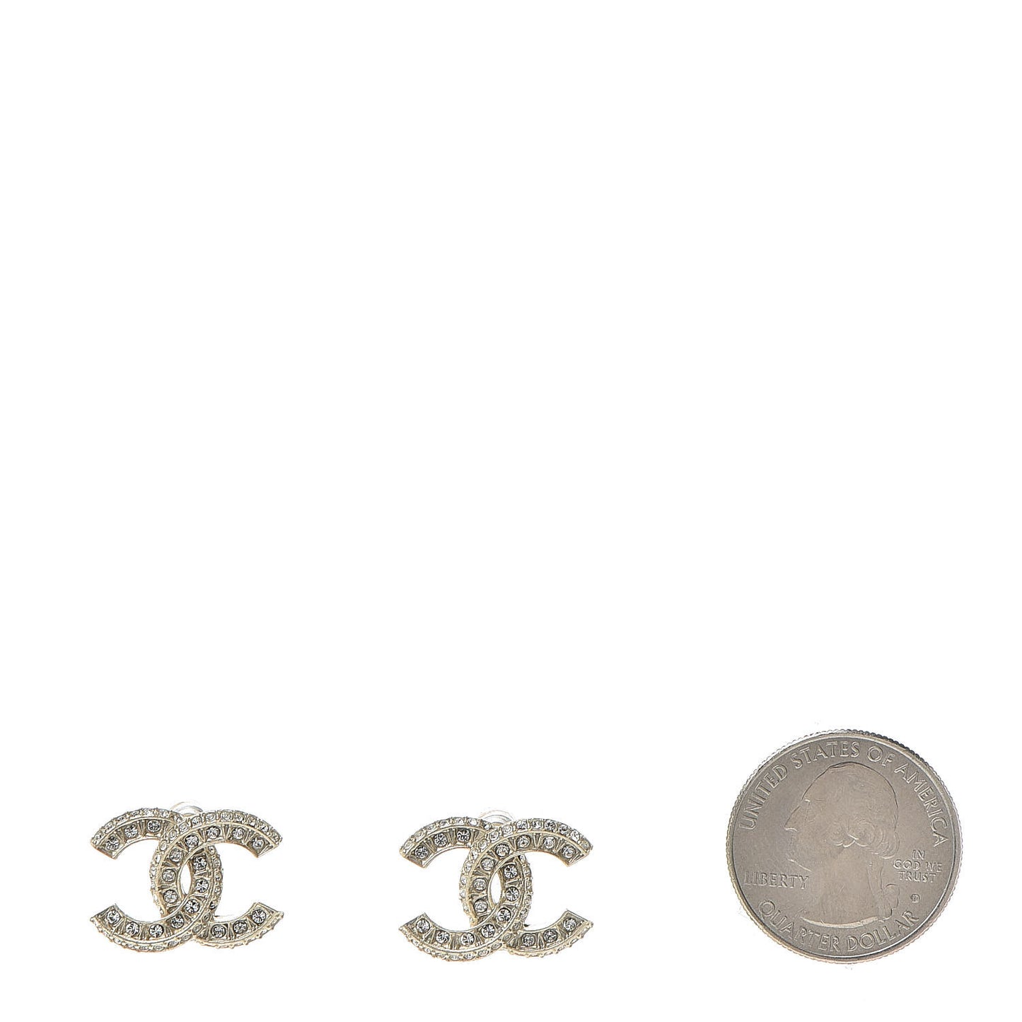 Crystal Timeless CC Earrings Light Gold