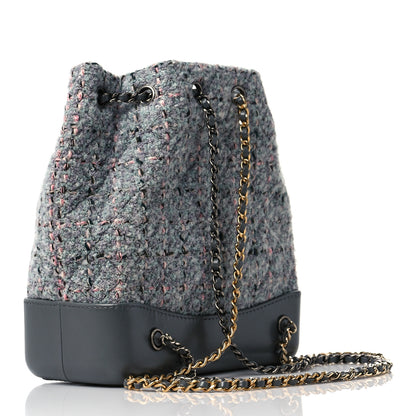 Chanel Tweed Calfskin Quilted Gabrielle Backpack Grey 3 of 9