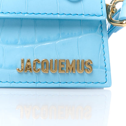 Jacquemus Calfskin Crocodile Embossed Le Chiquito Long Pale Blue 7 of 10