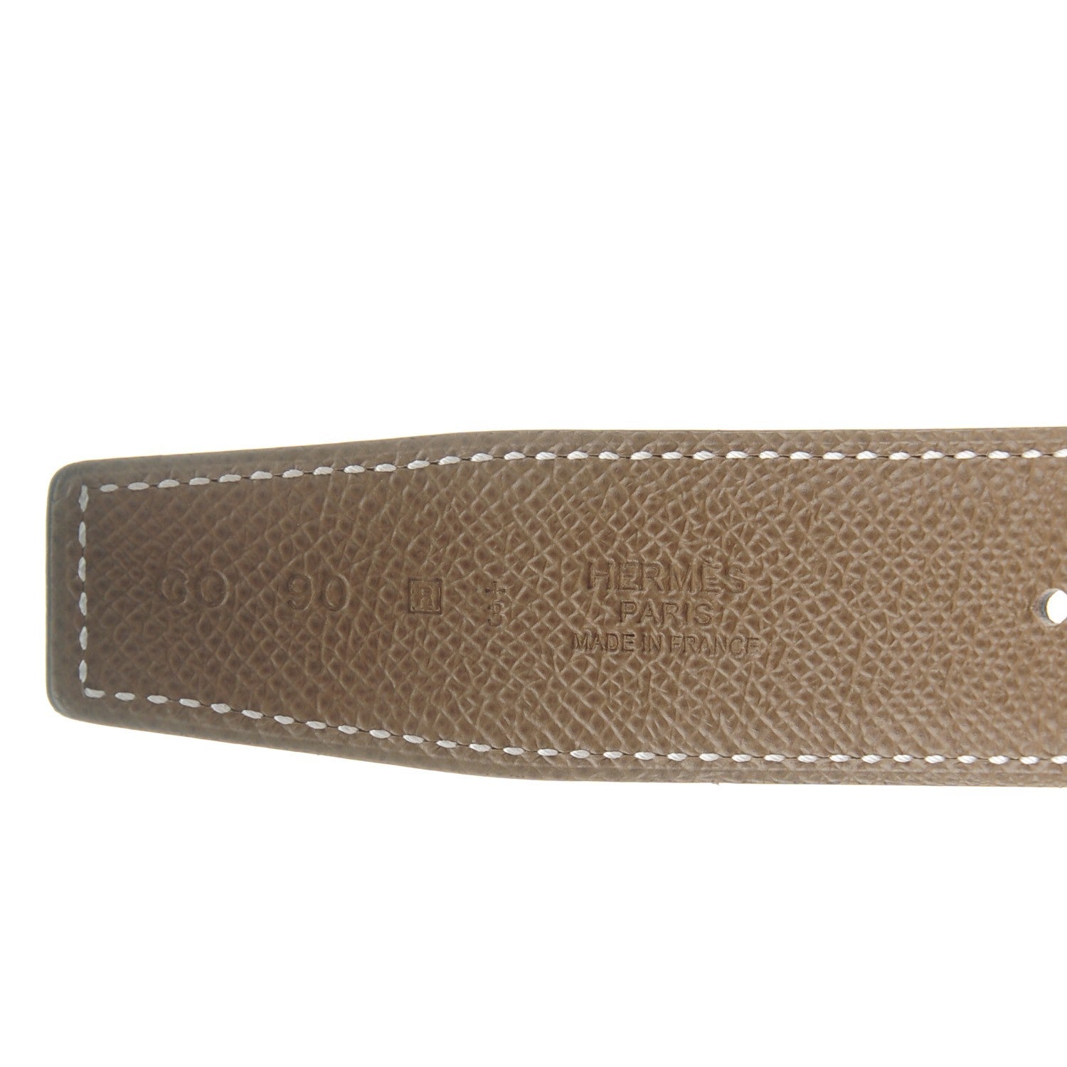 Hermes Swift Epsom 32mm Belt Strap 90 Black Etoupe 5 of 6