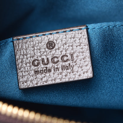 Gucci GG Supreme Monogram Textured Dollar Calfskin Web Small Ophidia Dome Shoulder Bag Beige Ebony New Acero 6 of 9