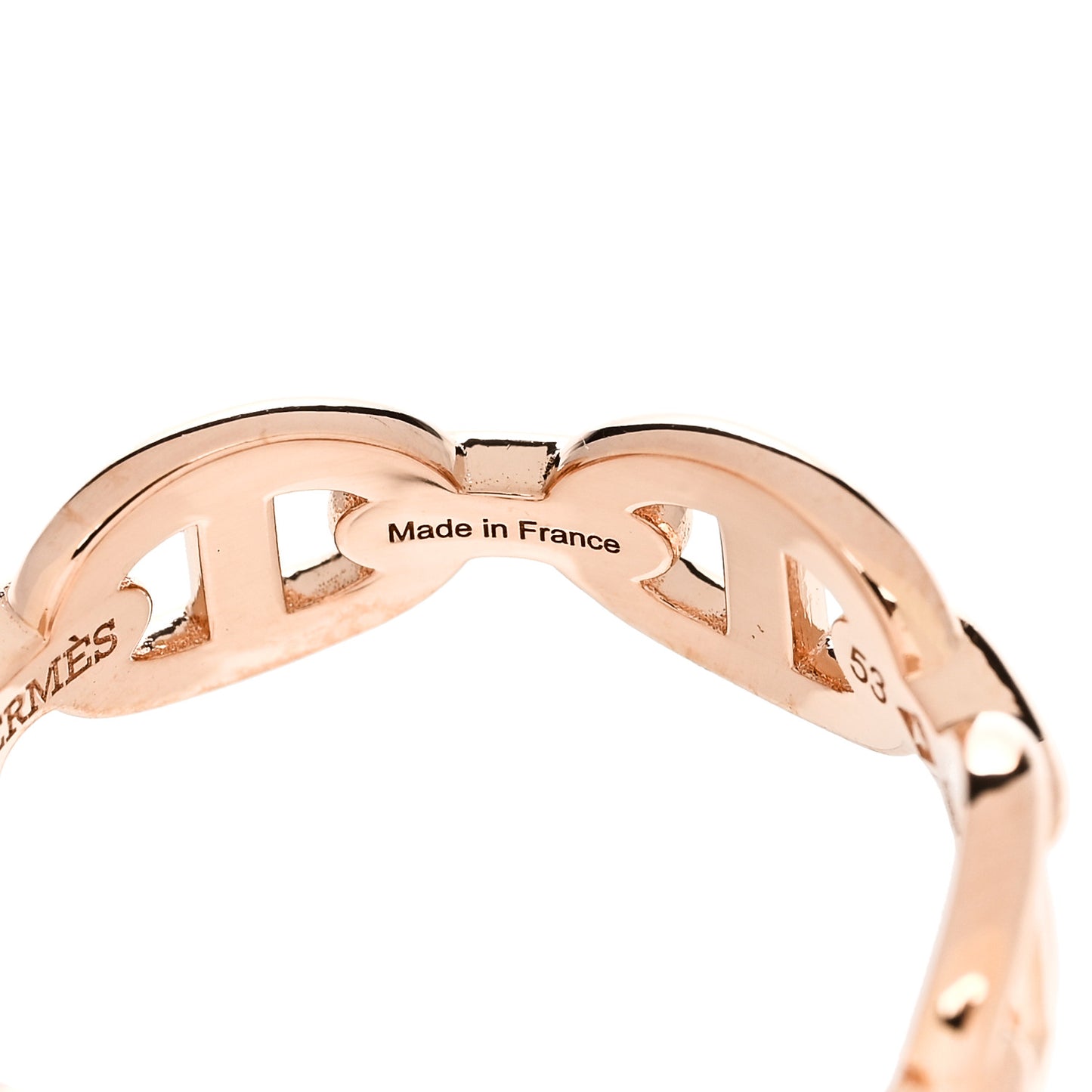 18K Rose Gold PM Chaine D'Ancre Enchainee Ring 53 6.5