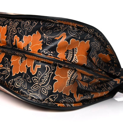 Valentino Garavani Calfskin Floral Print Mime Hobo Brown 8 of 8