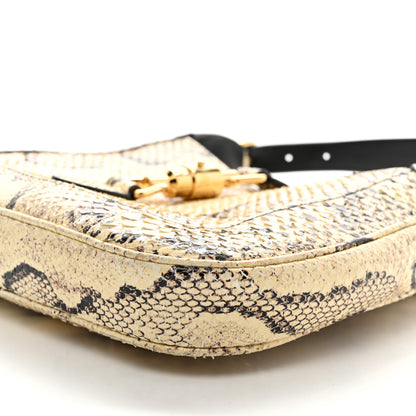 Gucci Snakeskin Calfskin Small Jackie 1961 Hobo Beige 10 of 10