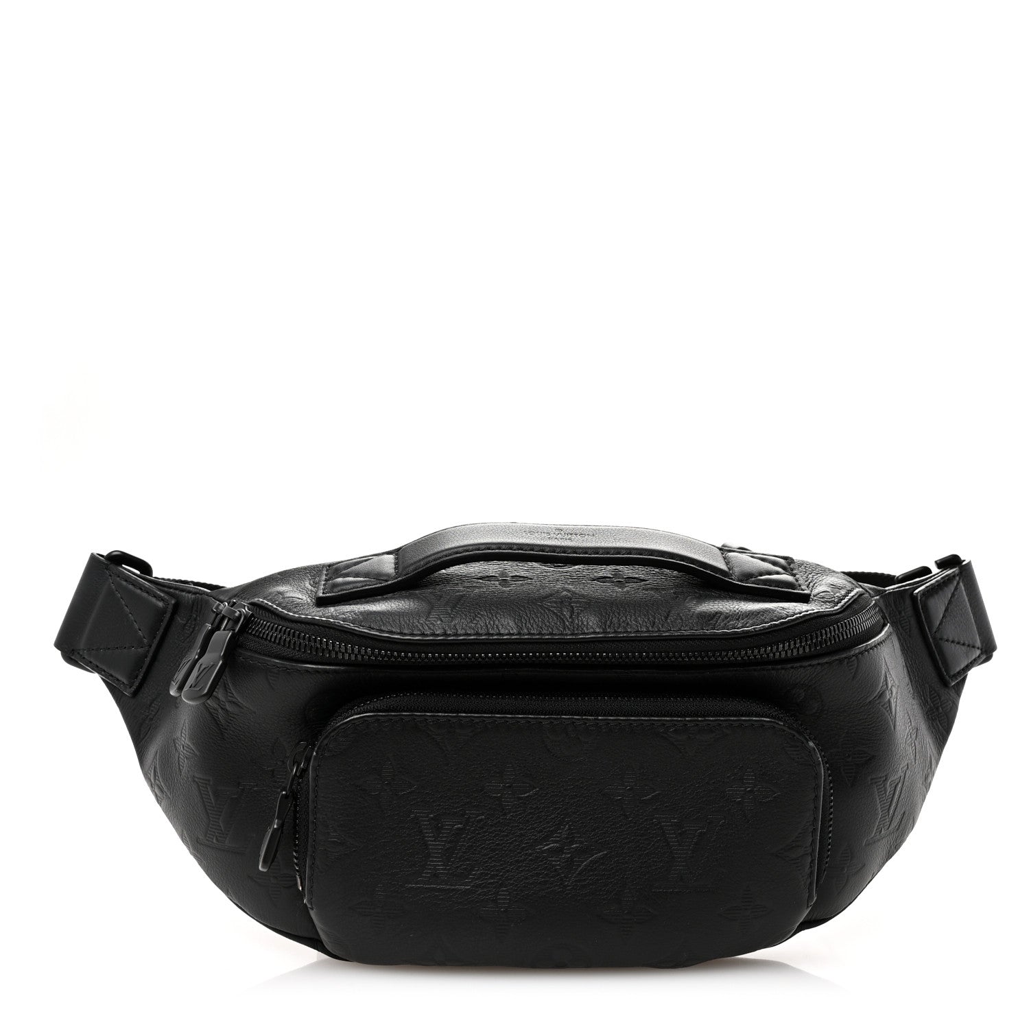 Louis Vuitton Calfskin Monogram Shadow Rush Bumbag Black 1 of 10