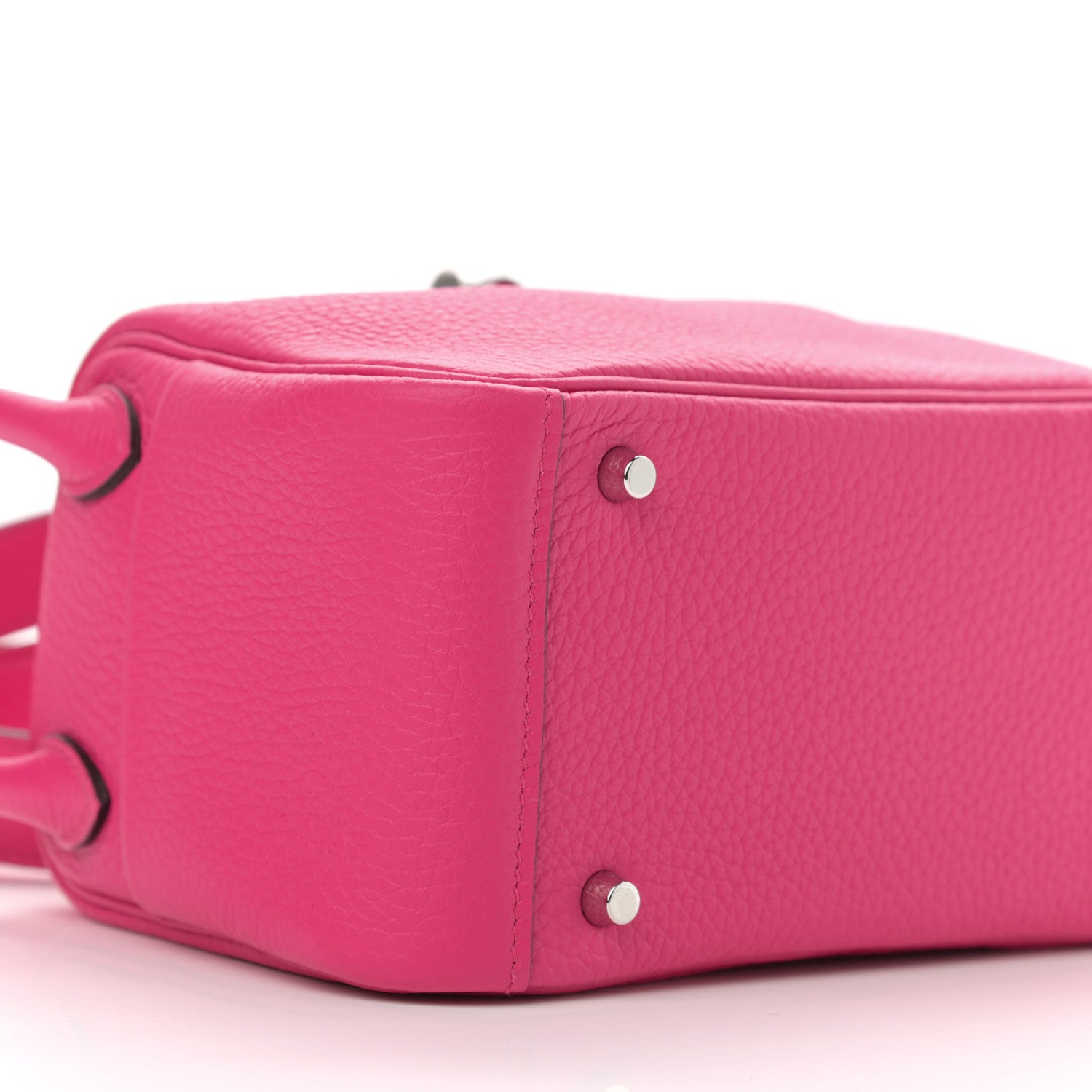 Hermes Taurillon Clemence Mini Lindy 20 Rose Shocking 9 of 11