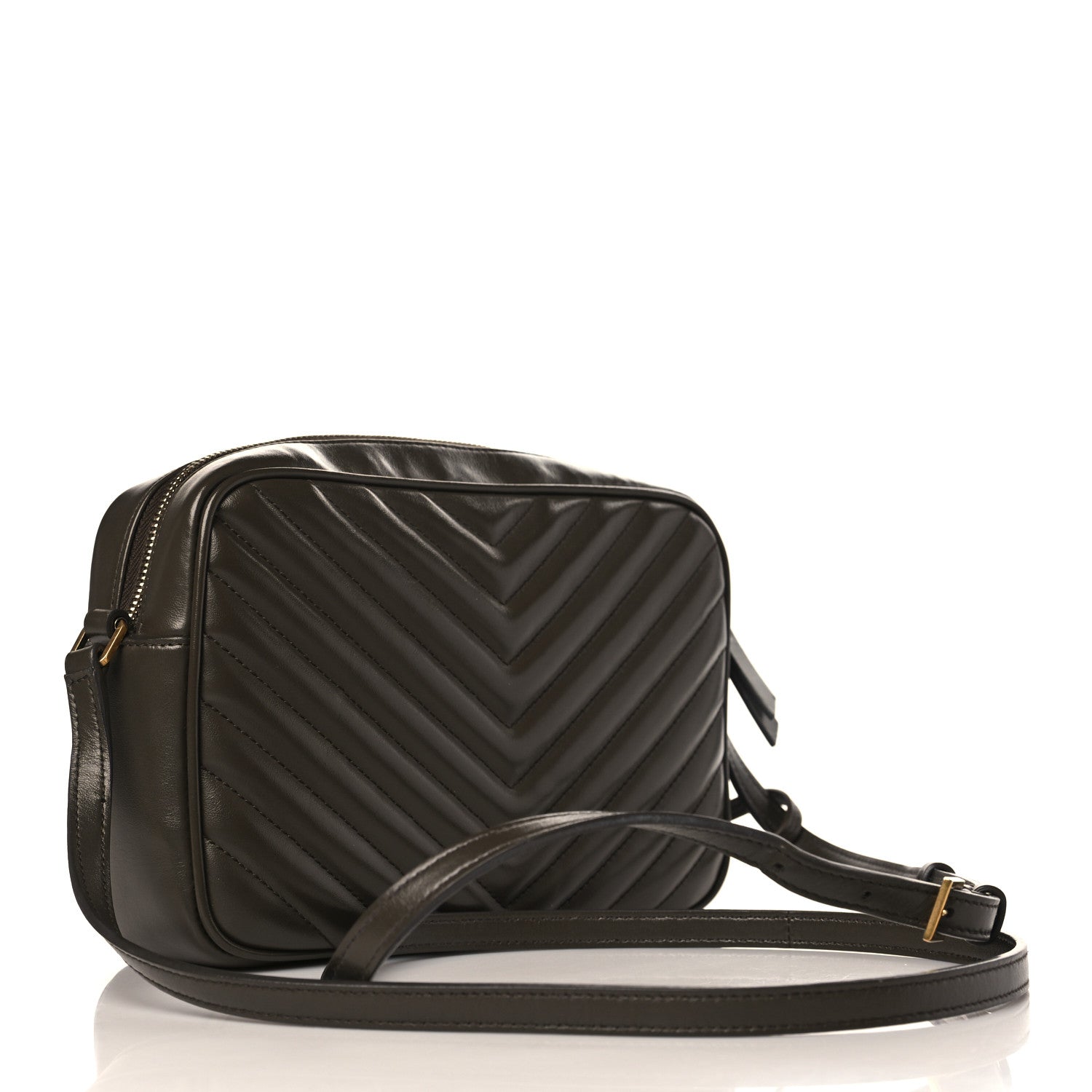 Saint Laurent Calfskin Matelasse Monogram Lou Camera Bag Military Olive 3 of 9
