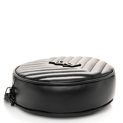 Saint Laurent Calfskin Matelasse Chevron Round Vinyle Camera Bag Black 4 of 10