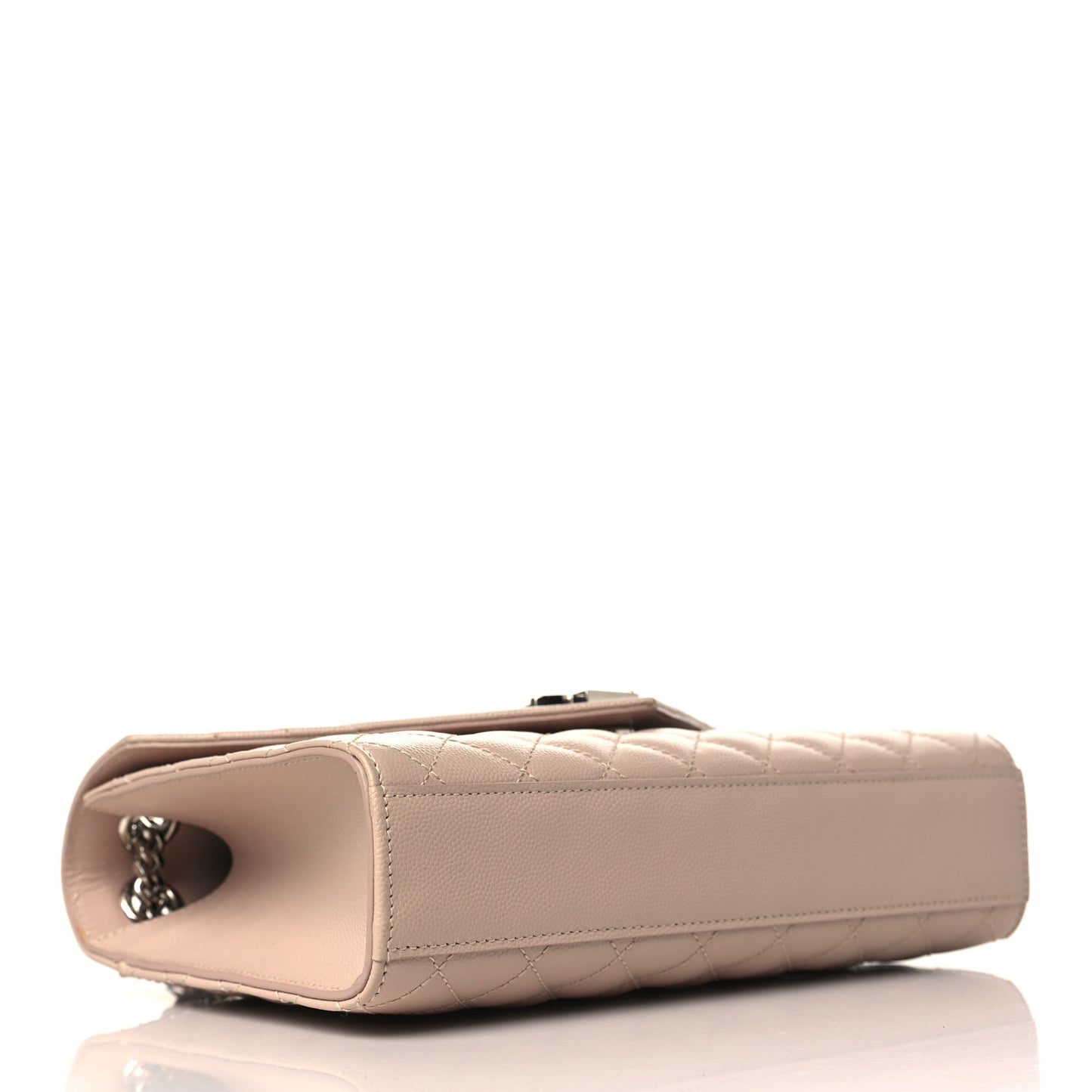 Grain De Poudre Textured Mixed Matelasse Medium Triquilt Monogram Satchel Marble Pink