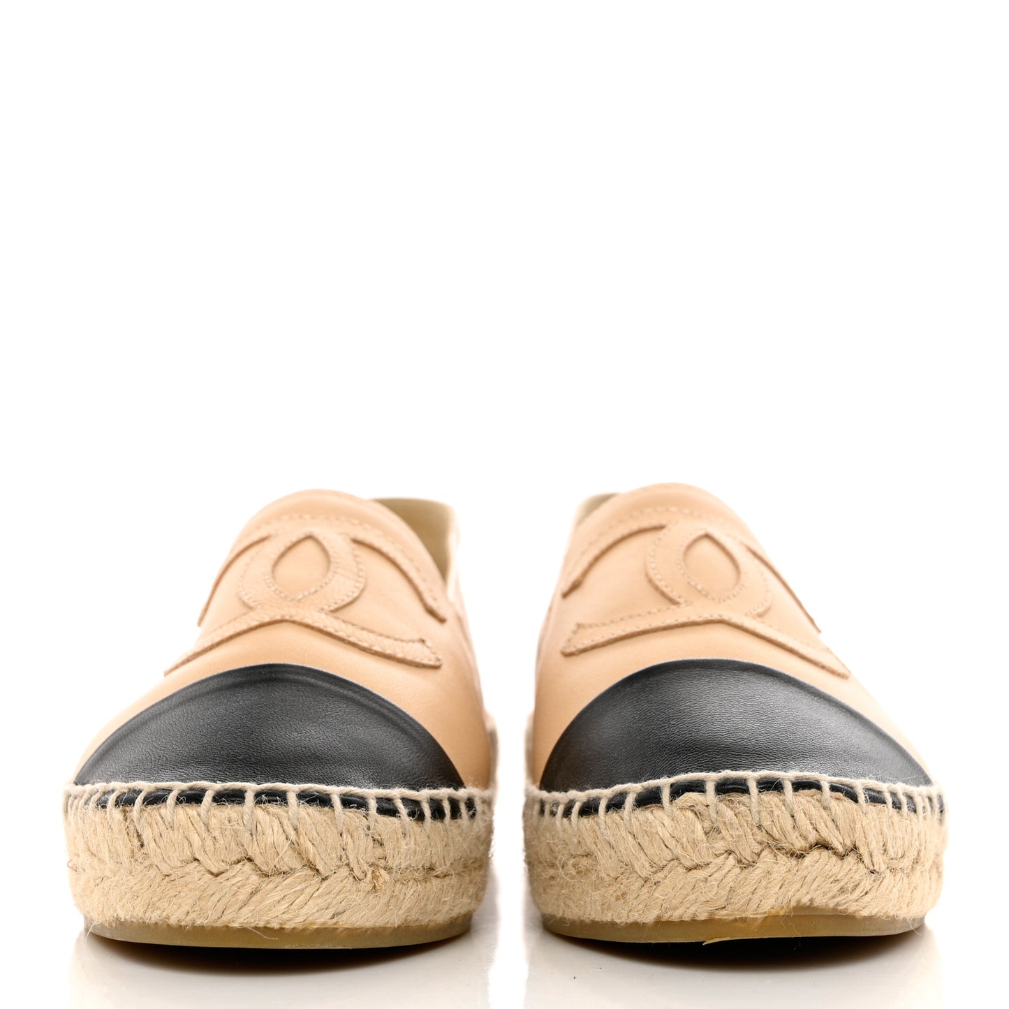 Lambskin CC Espadrilles 35 Beige Black