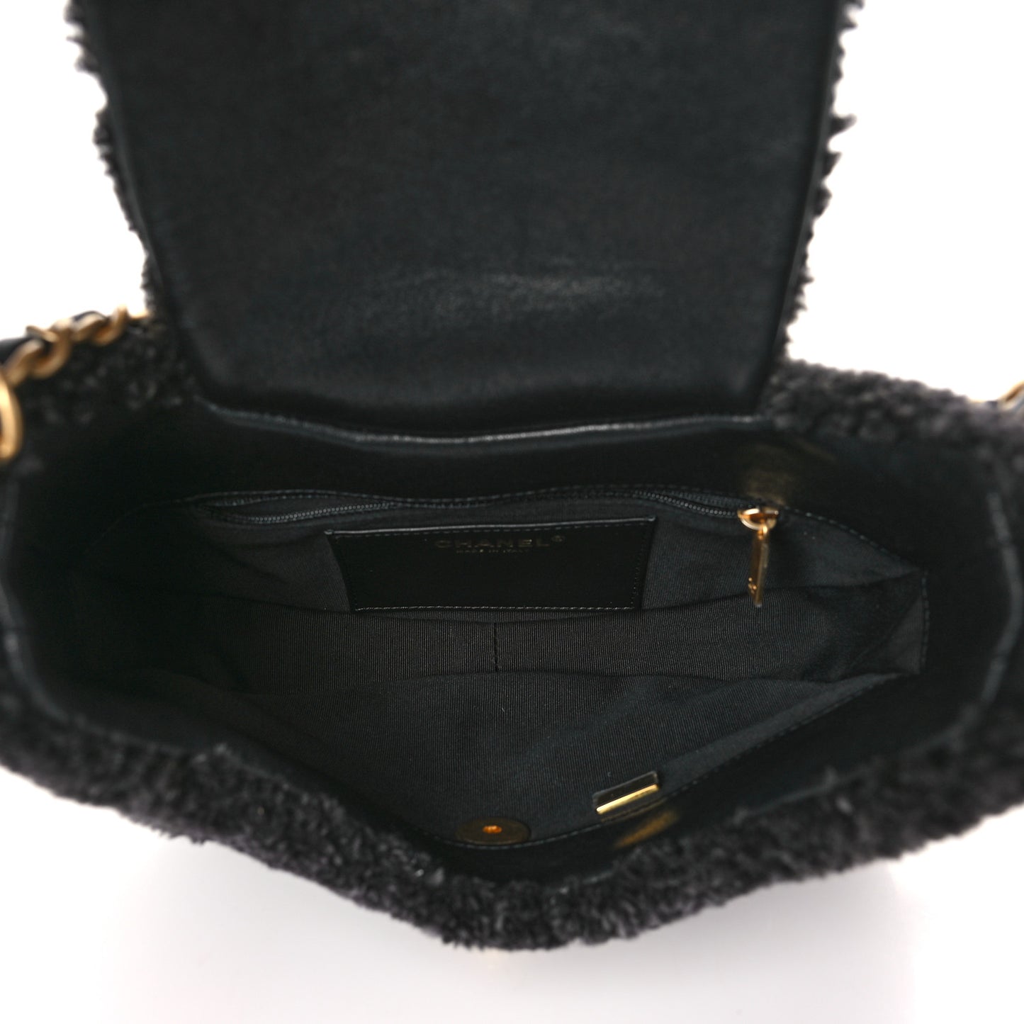Shearling Quilted Hobo Black