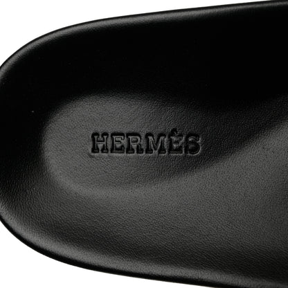 Hermes Calfskin Mens Biarritz Sandals 41.5 Black 7 of 10