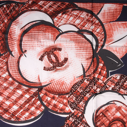 Chanel Silk Camellia Flower Square Scarf 1 of 5