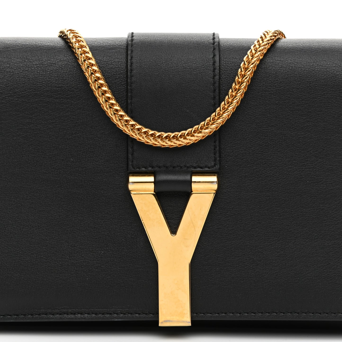 Calfskin Classic Y Ligne Chain Wallet Black