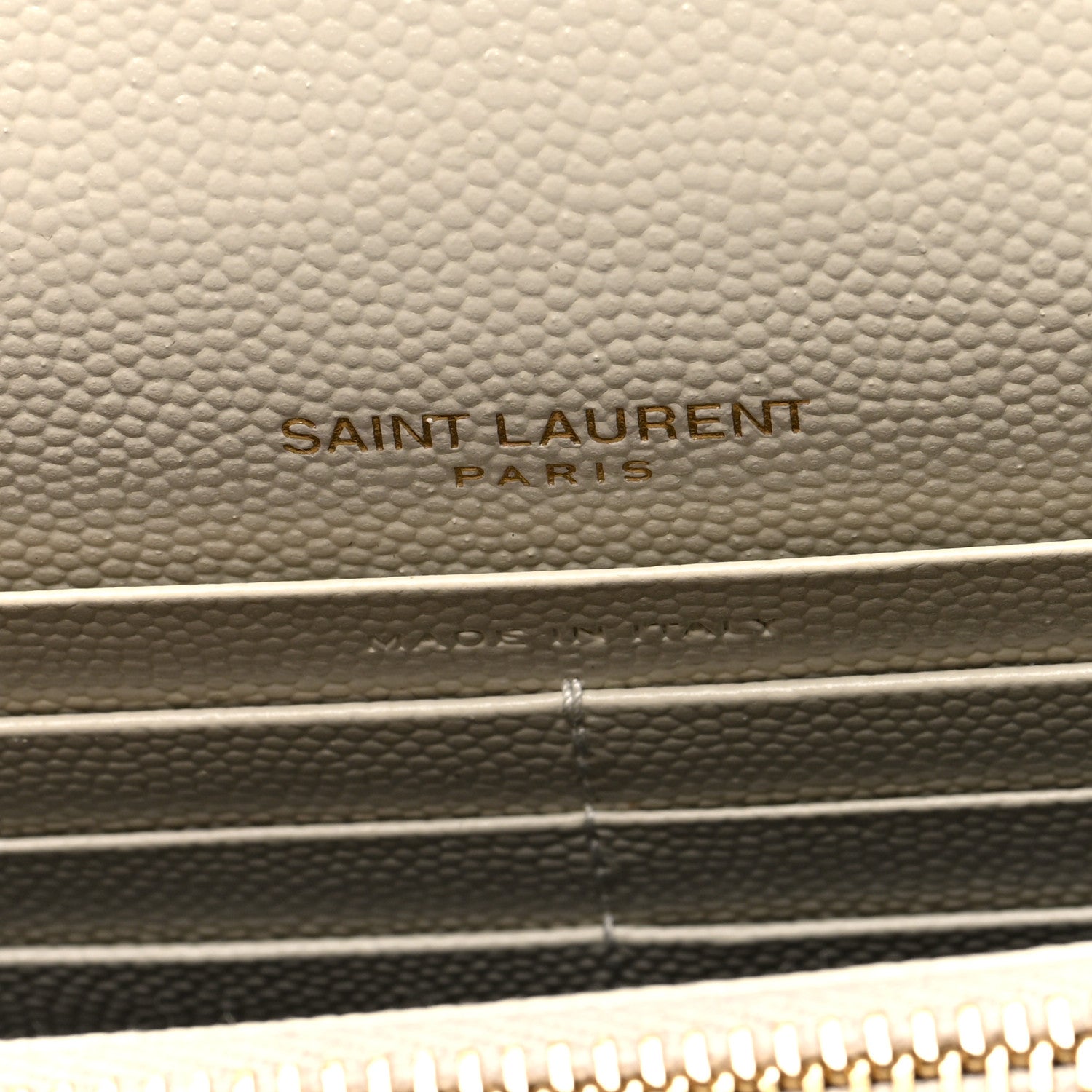 Saint Laurent Grain De Poudre Matelasse Chevron Monogram Envelope Chain Wallet Crema Soft 6 of 9